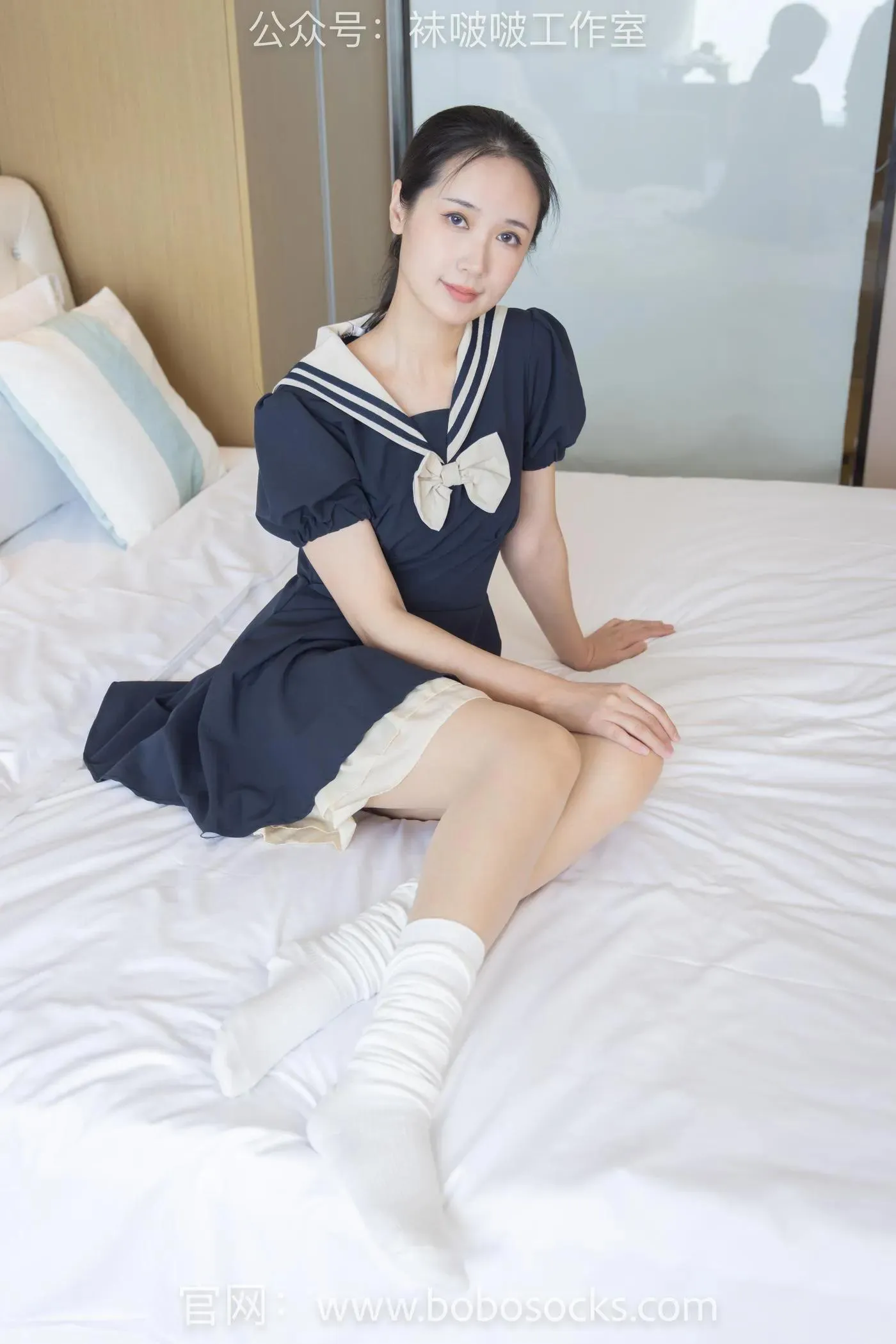[BoBoSocks袜啵啵]NO.107 小安-平底鞋、白棉袜、肉丝 [140P]插图4